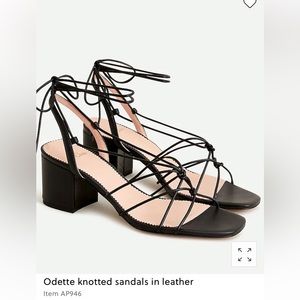 J crew odette green knotted sandals in leather - size 7